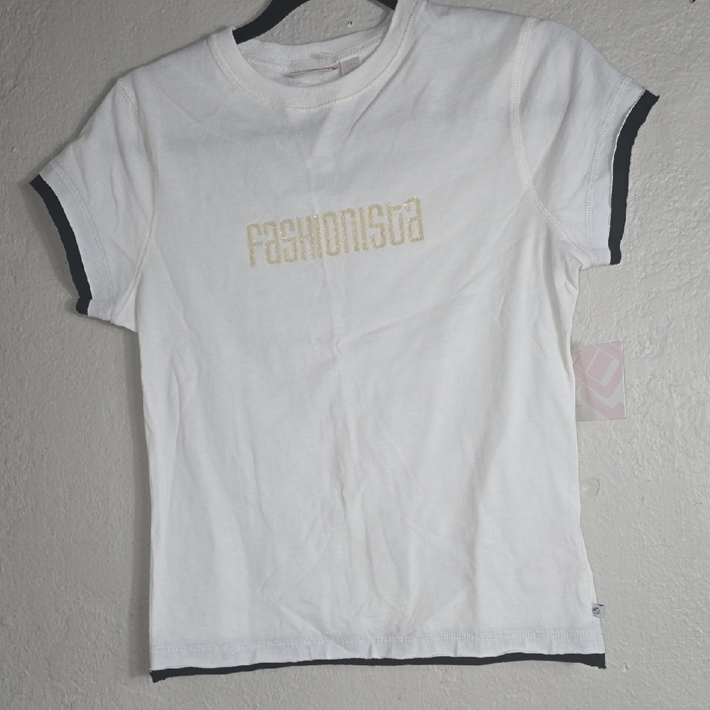 NWT JLO White Short Sleeve Tee with Minimalist Design